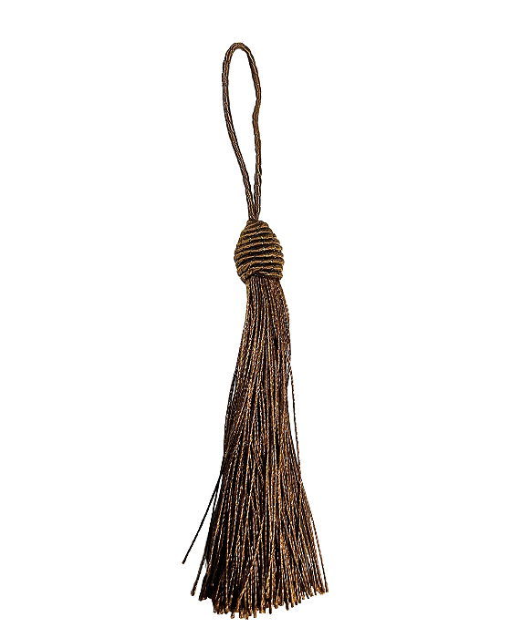 Tassel Seda Marrom 10cm