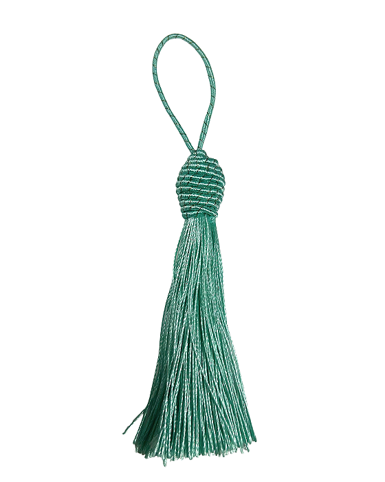 Tassel Seda Azul Turquesa 10cm