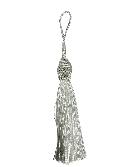 Tassel Seda Branco 10cm