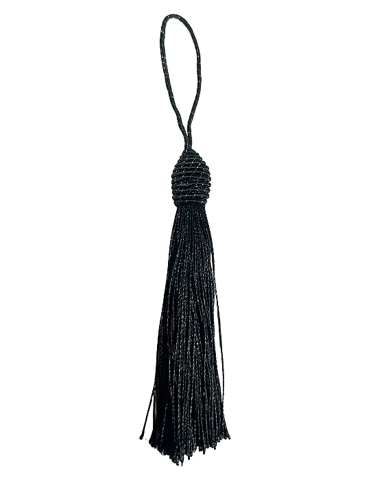 Tassel Seda Preto 10cm