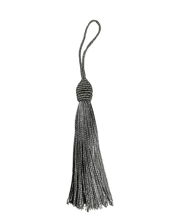 Tassel Seda Cinza 10cm