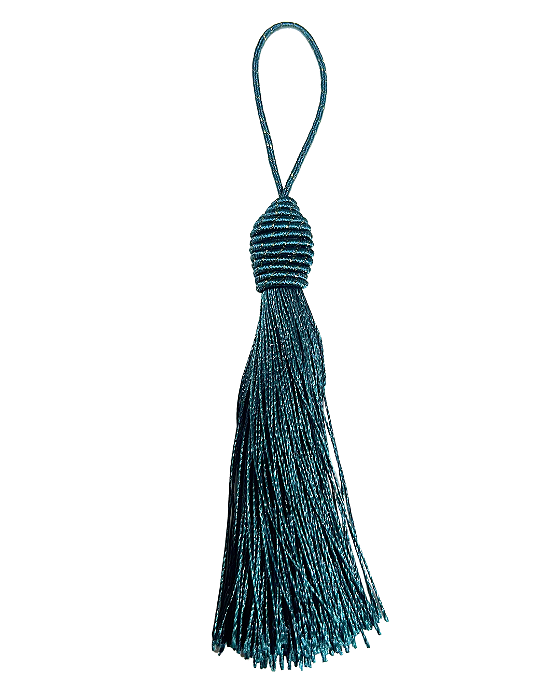 Tassel Seda Verde Água 10cm