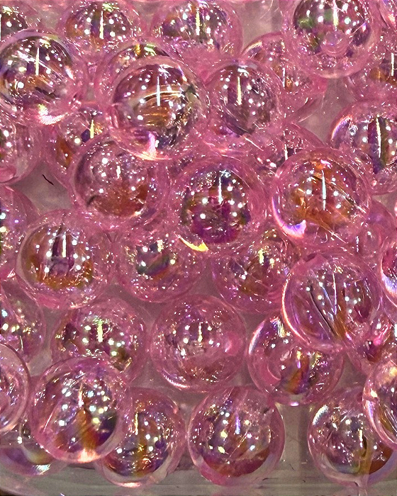 Bola de Sabão Rosa Transparente 10mm