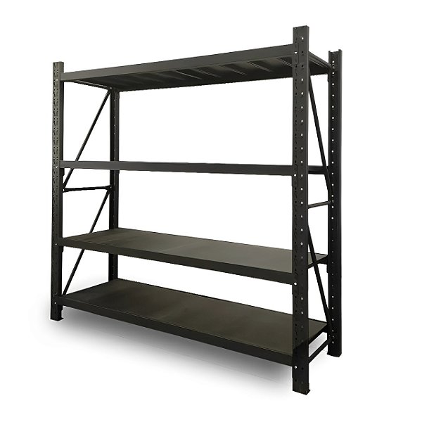 Estante Prateleira Em Aço Capacidade Total 800kg (200kg Por Nível) - Cor PRETA