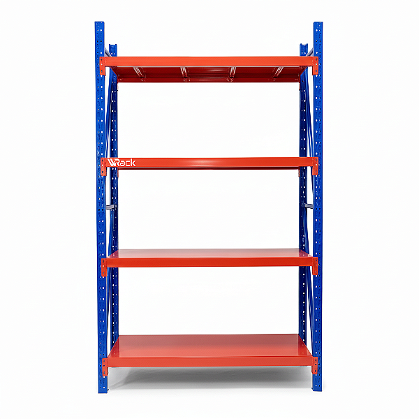 Estante Prateleira Em Aço 400kg (100kg Por Nível), Cor Azul com Laranja
