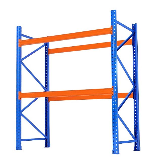 Porta Paletes em Aço - 2,5m de Altura x 2,3m de Comprimento x 1,00m de Profundidade - 2 Níveis, 1000kg por Nível