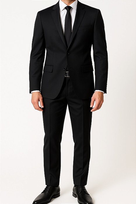 Terno Preto Classic Slim Fit Raffer