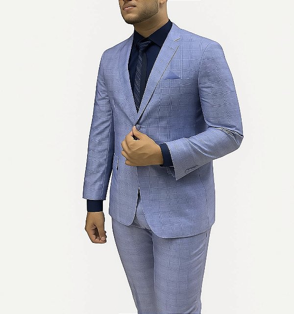 Terno Quadriculado Azul Claro Elemento