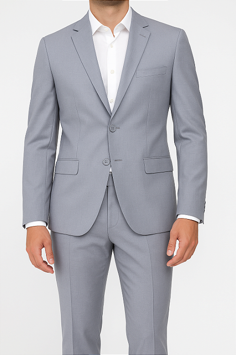 Terno Cinza Claro Slim Fit Raffer