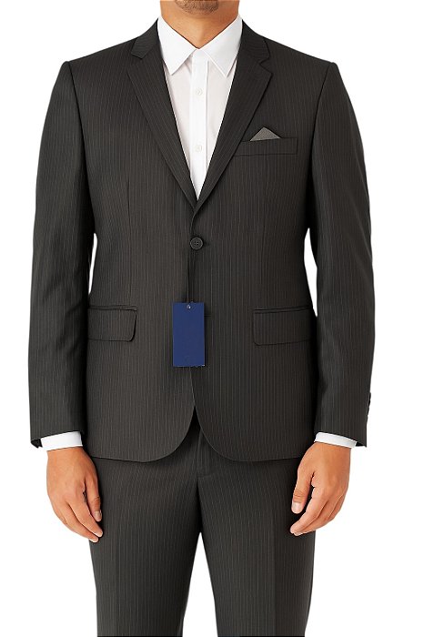 Terno Chumbo de Risca de Giz Elemento Slim Fit