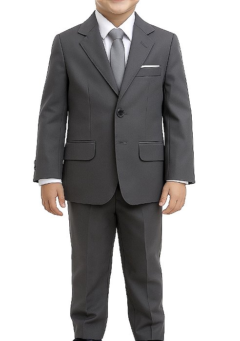 Terno Cinza Microfibra Infantil