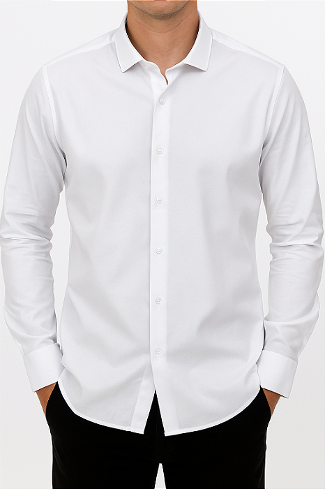 Camisa Vidutt branca slim fit