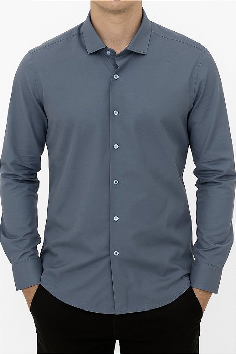 Camisa Vidutt CInza Chumbo Slim Fit