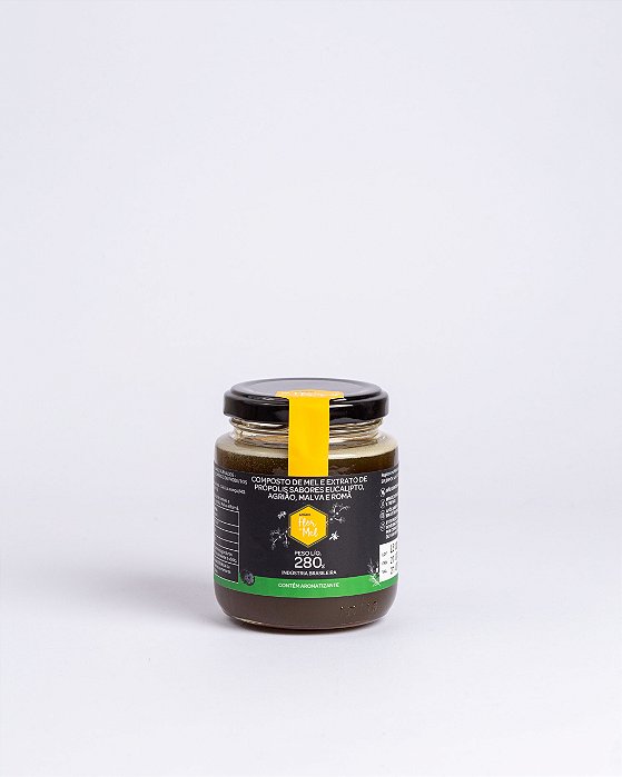 Composto de Mel e Extrato de Própolis Sabores Eucalipto, Agrião, Malva e Romã 280ml