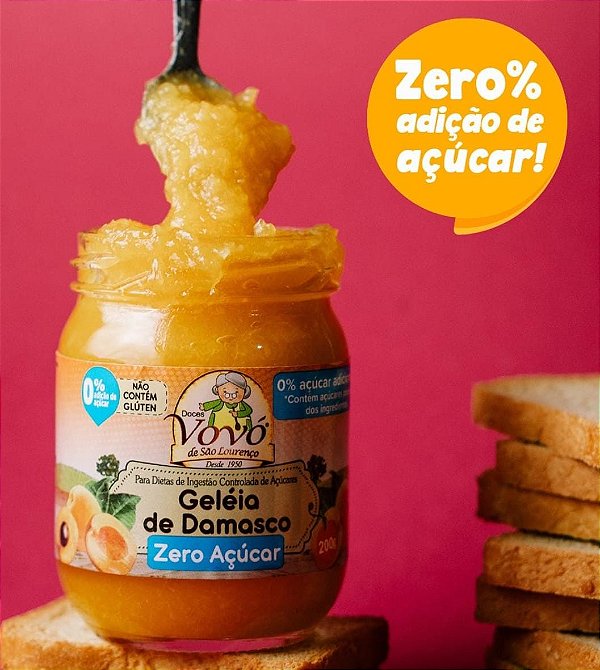 Geléia de Damasco Zero Adição de Açúcar 200g