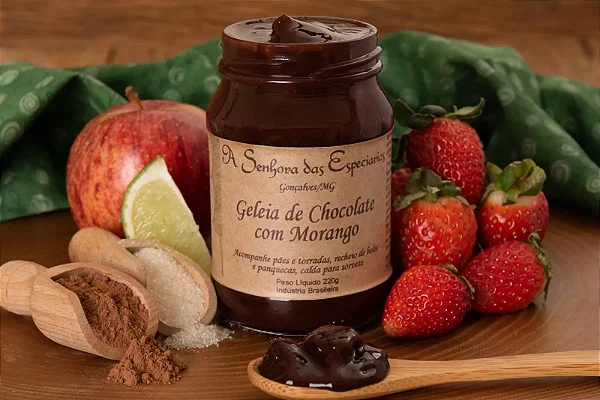 Geléia Gourmet de Chocolate com Morango