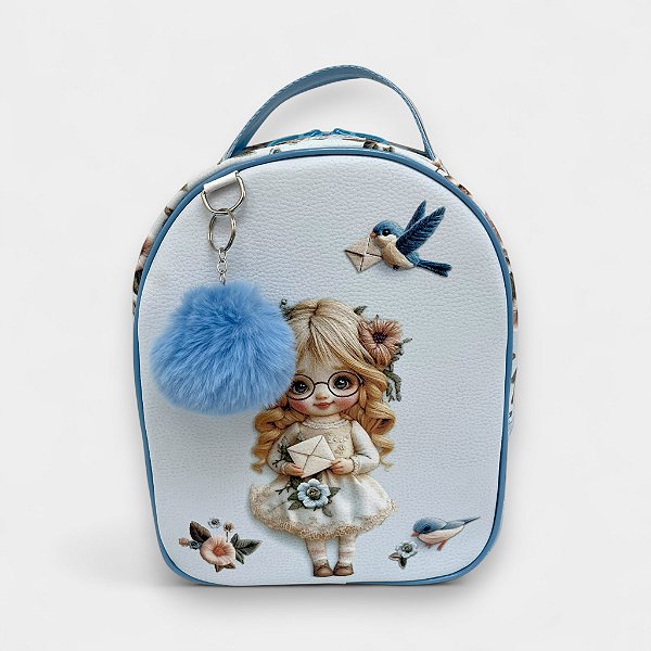 Mochila Média Menininha Azul