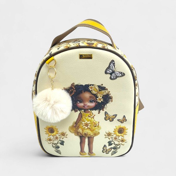 Mochila Média Menininha Amarela