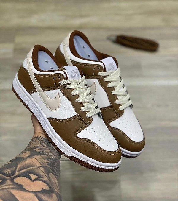 Tênis Nike Dunk Pro Série Premium Branco Marrom