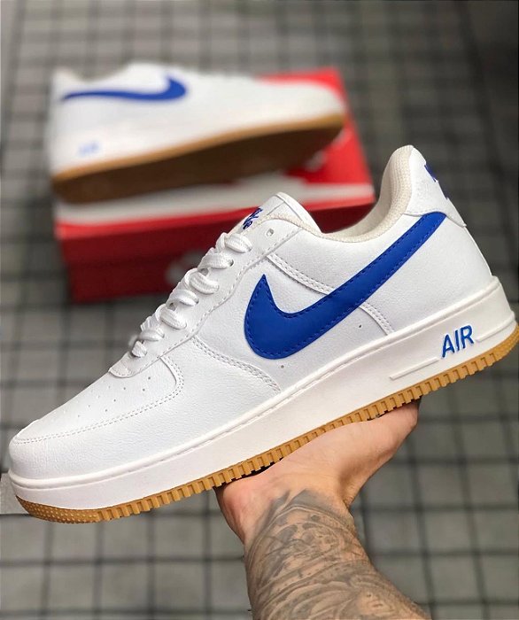 Tênis Nike Air force Premium Branco Azul