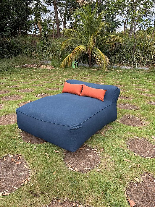 Puff Chaise Standard Casal Azul Marinho