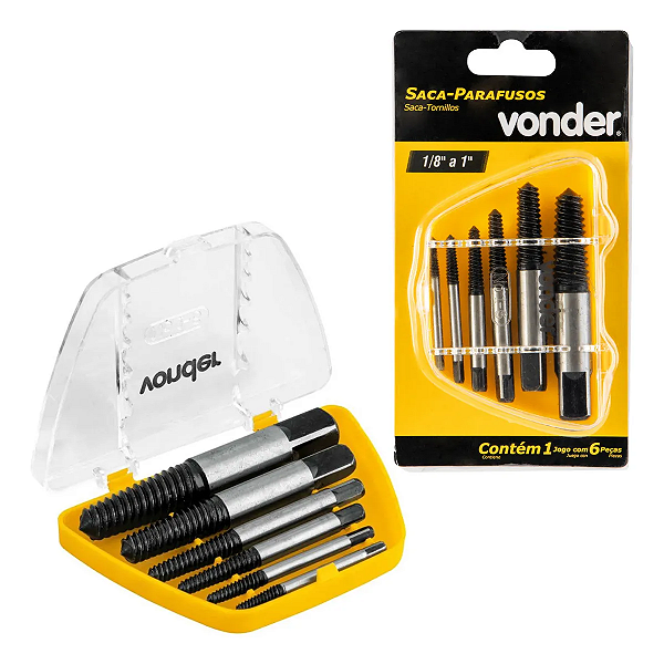 Jogo Saca Parafuso Quebrado com 6 Peças Vonder