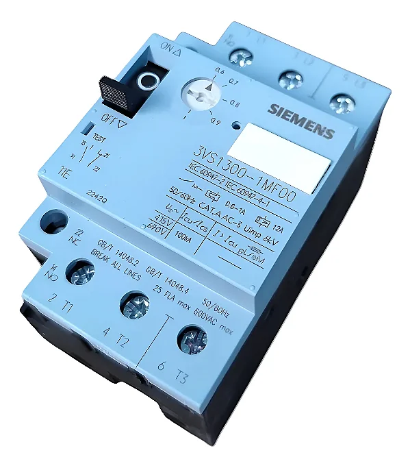 Siemens | 3VS Smart Disjuntor-Motor Classe 10, Faixa de ajuste 0.6-1A 3VS1300-1MF00