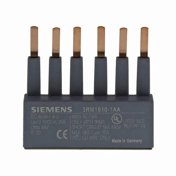 Siemens | Acessório para Partida 3RM1: Barramento trifásico, para 2 chaves, 3RM1910-1AA Vendido por unidade
