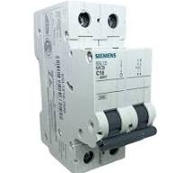 Siemens | Sentron 5SL1 — Disjuntor, termomagnético; termoplástico; blindado; 2 pólos; 16 ampéres; 440 volts, 60hz, 3 ka; curva c; acionamento frontal; fixação em trilho — 5SL12167MB