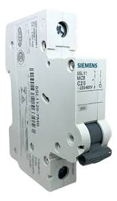 Siemens | Minidisjuntor 5SL1, Curva C, 25A, Monopolar, 5SL1125-7MB Vendido por unidade