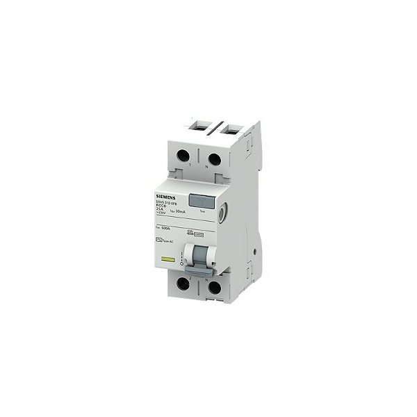 Siemens | Dispositivo DR DR (RCD), Tipo AC, 25A, 30mA, Bipolar, 5SV5312-0MB