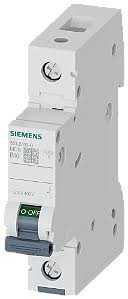 Siemens | Disjuntor, mini; termoplástico; monopolar; curva de disparo “b”; corrente nominal 10a; tensão nominal 220/380vca; capacidade de curto- circuito 6ka; frequência 50/60hz; acionamento manual por alavanca; fixação em trilho din — 5SL61106MB