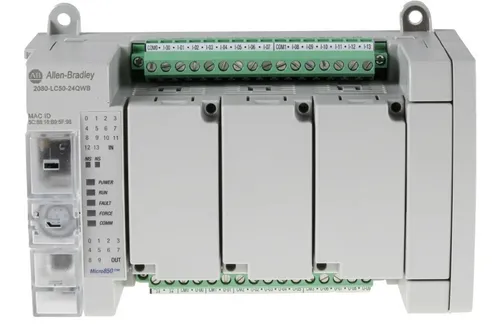 Allen Bradley | Controlador Micro850, 14 entradas 24VDC, 10 saídas a relé, Ethernet. 2080-LC50-24QWB