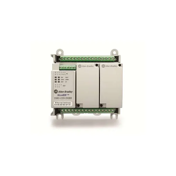 Allen Bradley | Controlador Micro820, 12 entradas, 7 saídas a transistor, Ethernet. 2080-LC20-20QBB
