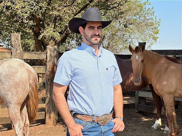 CAMISA VQS MC XADREZ PEQ V19-7001XP XADREZ COR: AZUL CLARO