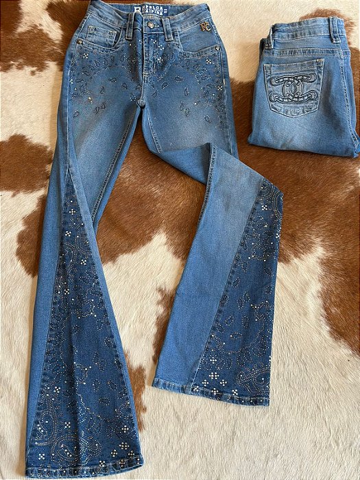 JEANS MONTANA CALÇA BRILHO FLOR REPUBLICA CAIPIRA
