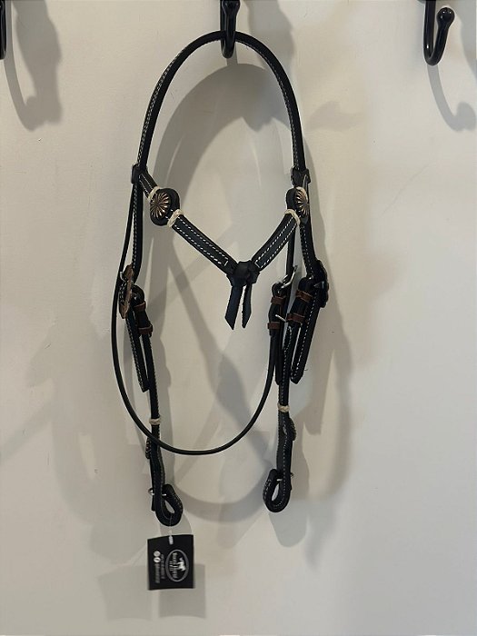 CABEÇADA DE TESTA PRETA MARFARIDA CINQUINHO ENGATE RAPIDO REF: 42569