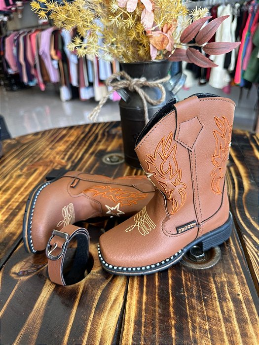 BOTA INFANTIL MASCULINA Z-BOOTS CONHAQUE REF:019