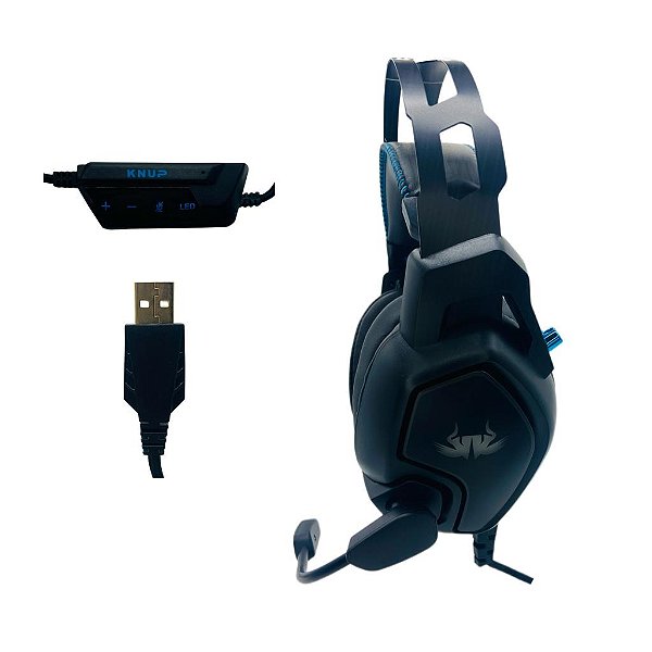 Fone De Ouvido Knup Com Microfone Headset Gamer LED RGB 487