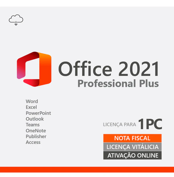 Microsoft Office Pro 2021 ESD - Licença Genuína Vitalícia
