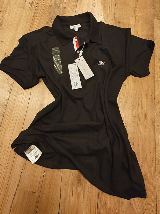 Polo Lacoste France Masculina Preta