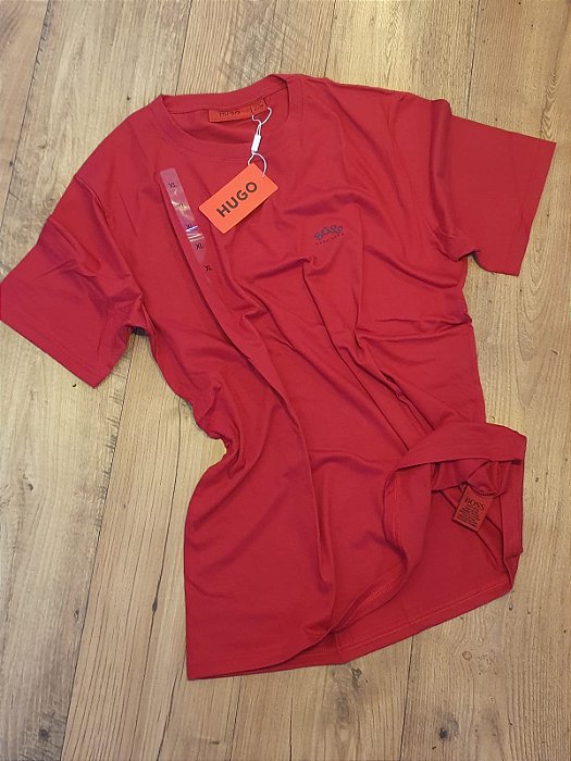 Camiseta Básica Hugo Boss Masculina Vermelho