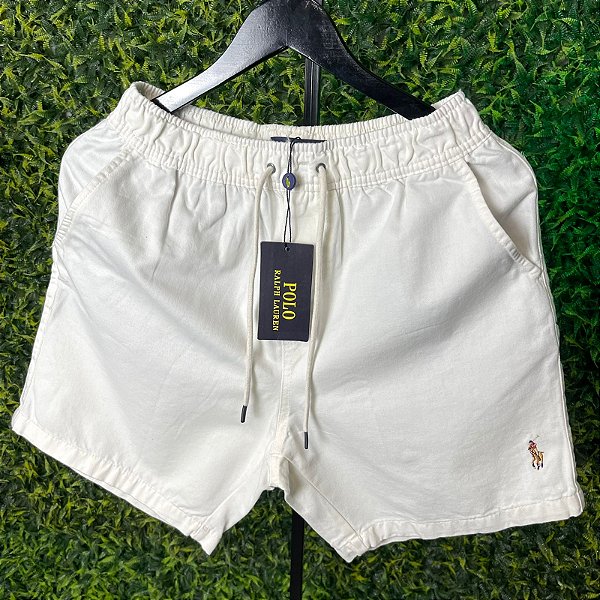Shorts Ralph Lauren Masculino em Sarja Branco