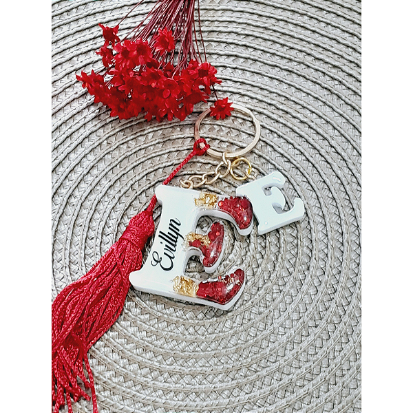 Chaveiro Letra do Alfabeto em Resina – Personalizado e Sob Encomenda