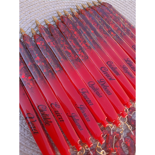 Caneta Personalizada em Resina – Artesanal, Refil Trocável e Sob Encomenda