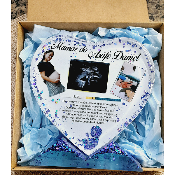 Eternização em Resina Coração 15x19cm – Personalizado e Sob Encomenda