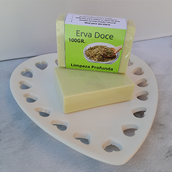 Sabonete artesanal de erva doce 100g – Aroma suave e propriedades relaxantes para a pele