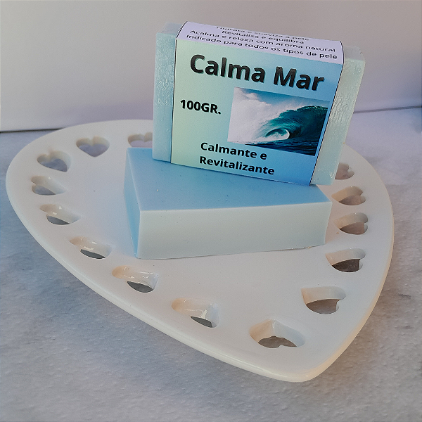 Sabonete artesanal em barra Calma Mar 100g – Relaxamento e hidratação natural para a pele