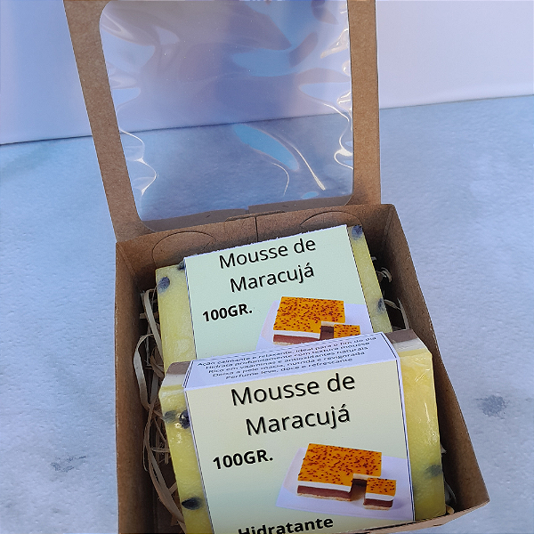 Kit sabonete artesanal mousse de maracujá com 2 barras de 100g – Hidratação intensa e aroma refrescante
