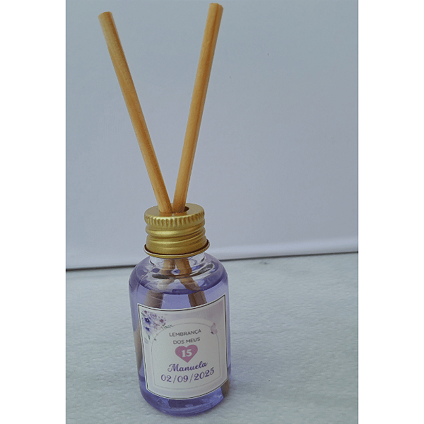 Mini Difusor Aromático 30ml com Embalagem Individual e Etiqueta Personalizada – Essência à Escolha